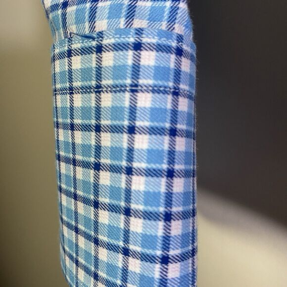 Peter Millar Crown Finish Shirt Mens XL Check Plaid Button Up Flannel Dress - Picture 6 of 13